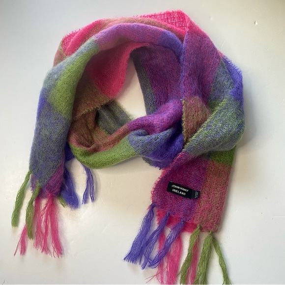 John Hanly Accessories - John Hanly Ireland Pink Purple Green Scarf